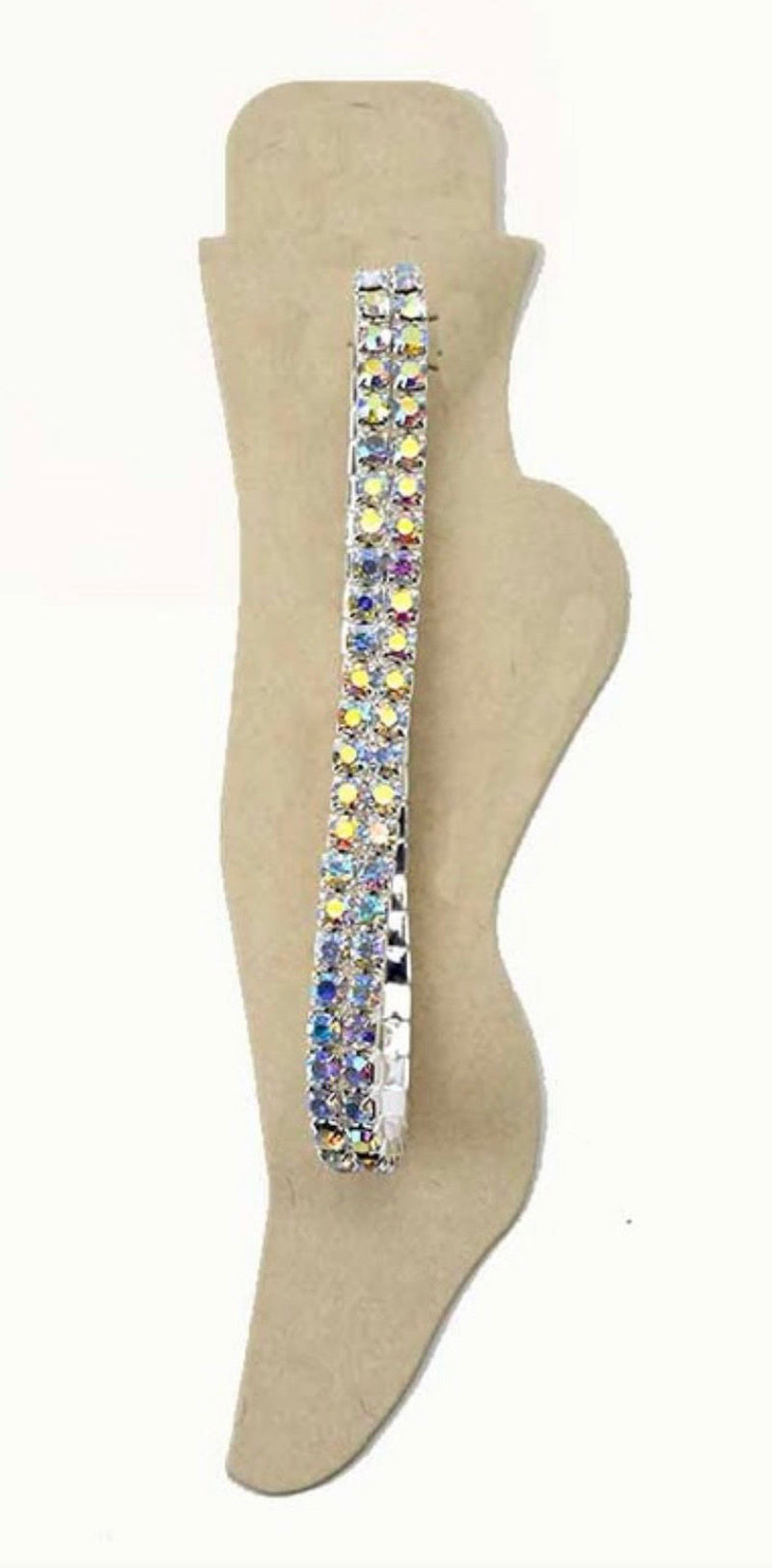 2 Lined Crystal Anklet