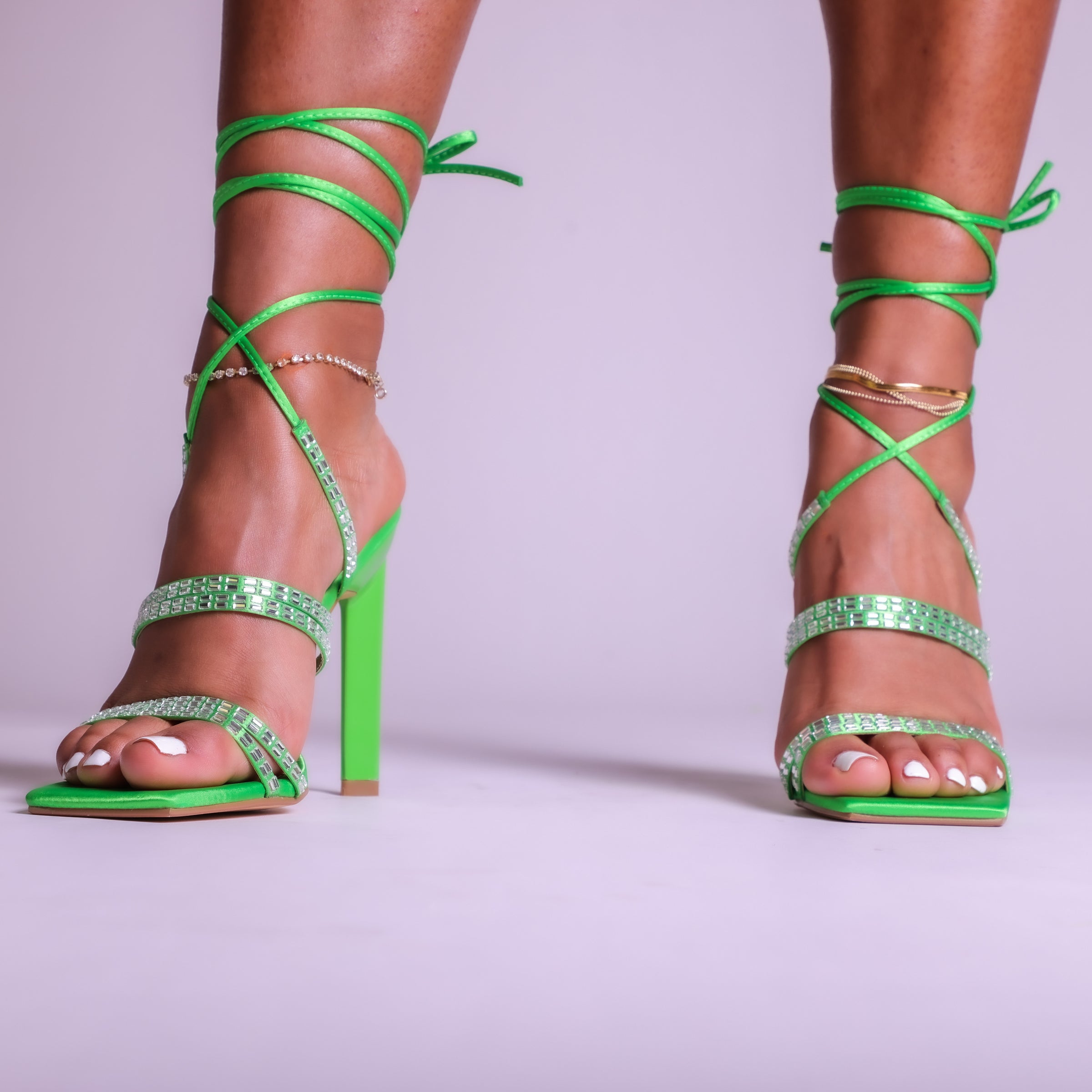 Sandals Danielle green laminate Woman – Identità Shoes