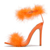Orange Fur Stiletto Heels