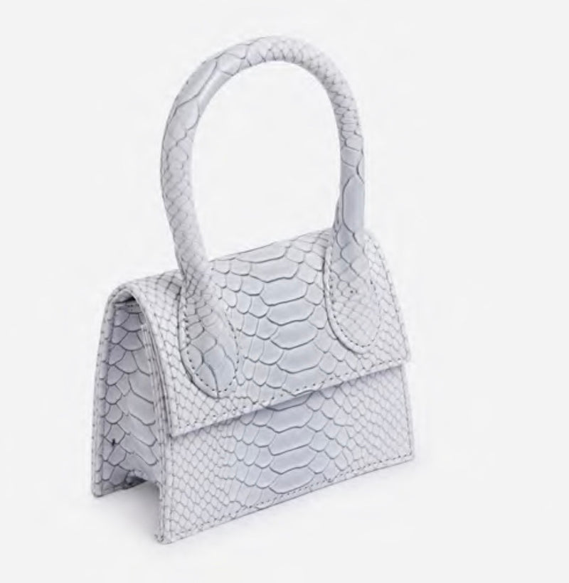 White Snake Print Super Mini Grab Bag