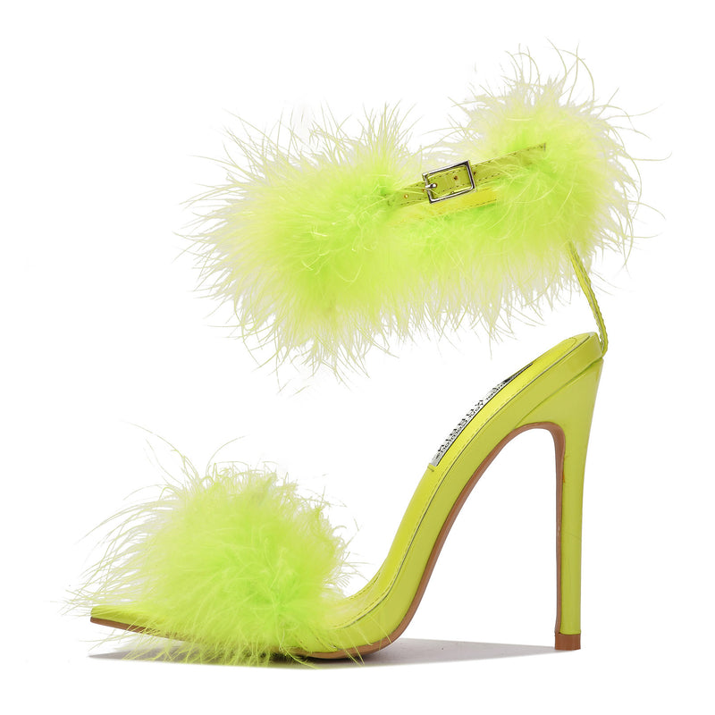 Buy New Transparent Crystal Heel High Sandals - Green | Look Stylish |  DressFair.com