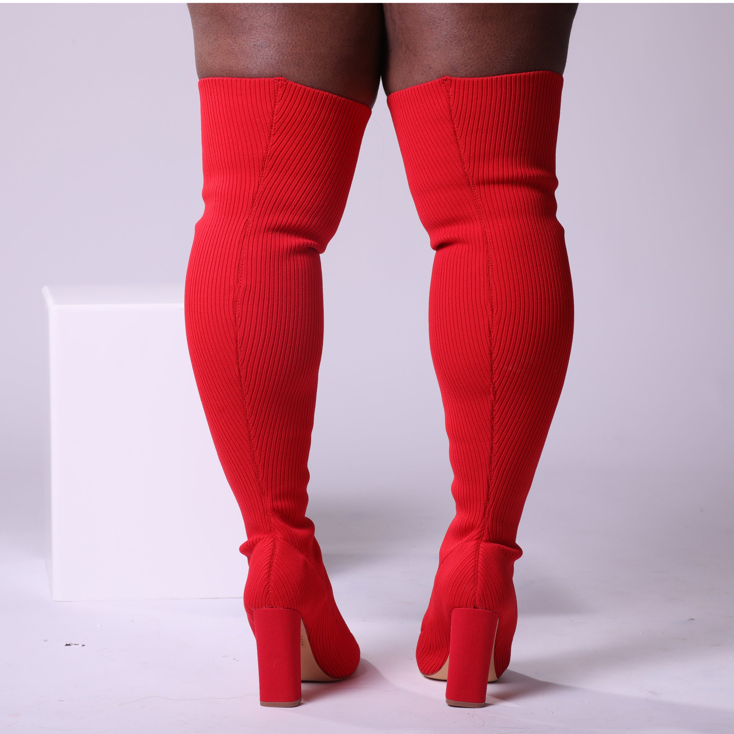 Red thigh high shoes Clearance