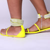 Lime Green Diamante Strap Sandal
